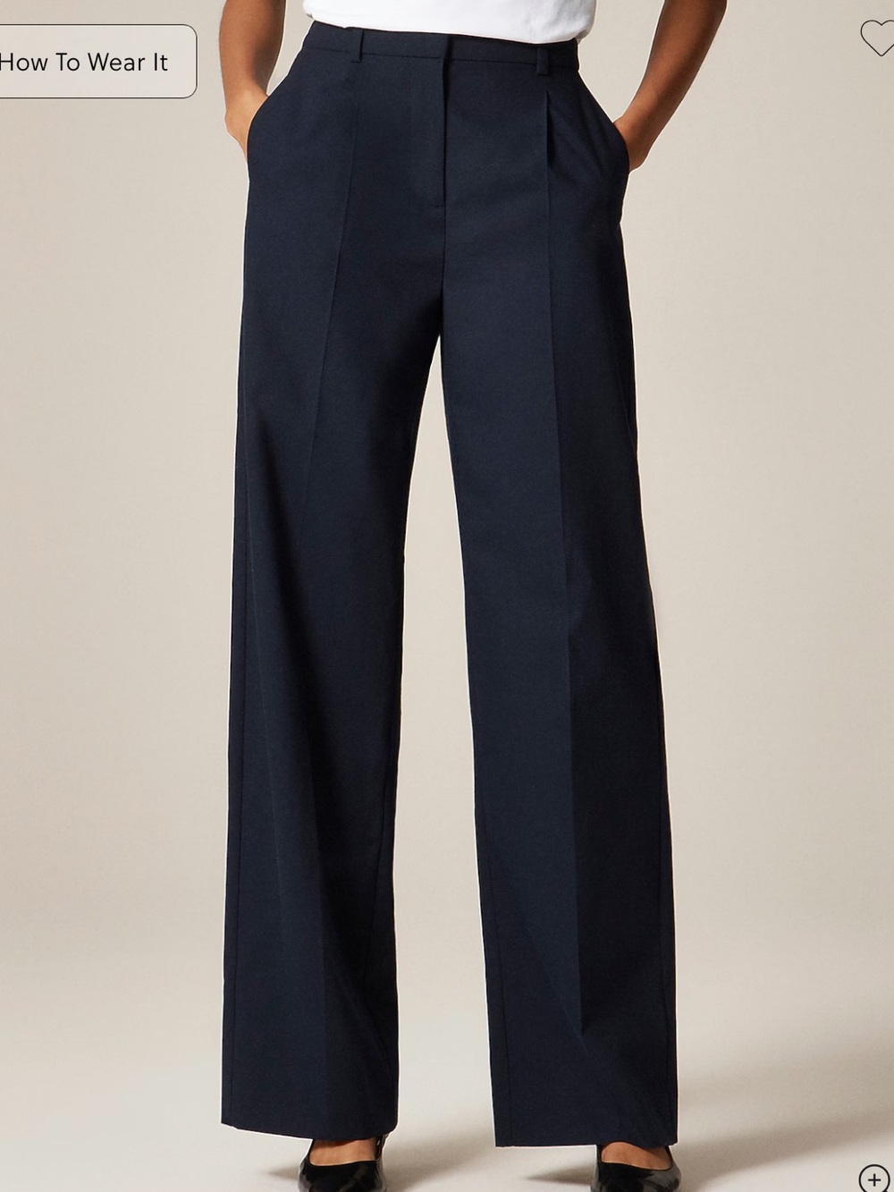 J. Crew Essential wide leg pant in Italian studio wool blend